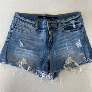 Ripped booty shorts